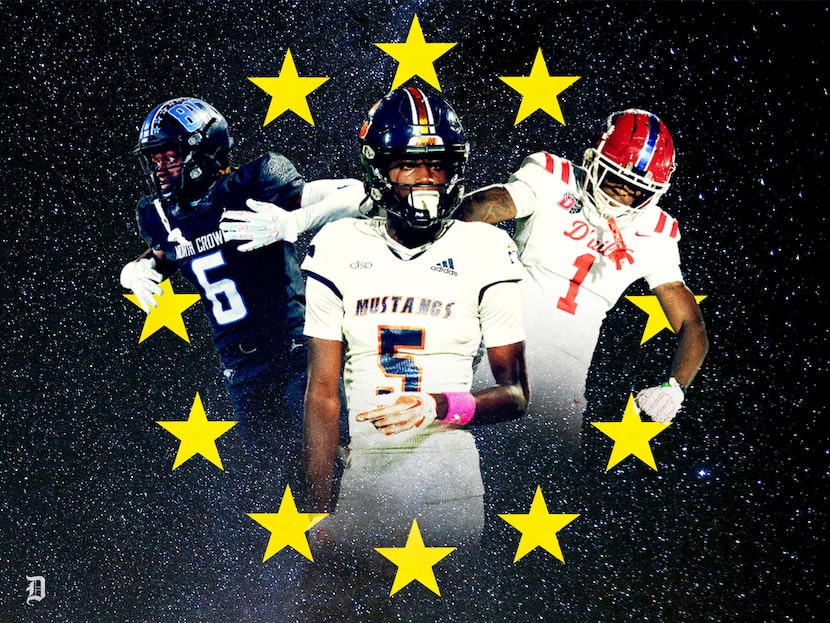 From left to right: North Crowley's Quentin Gibson, Sachse's Kaliq Lockett, and...