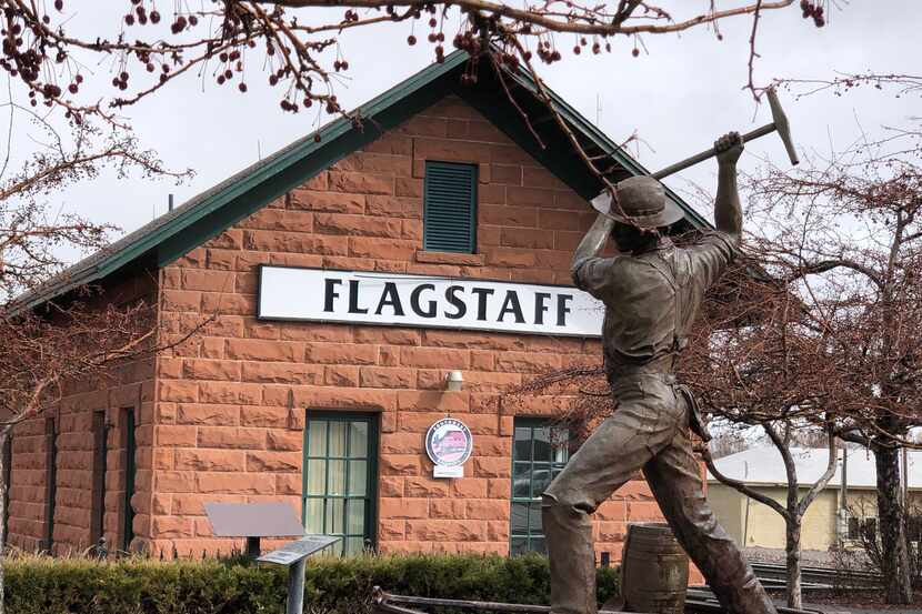 The historic train station in downtown Flagstaff.