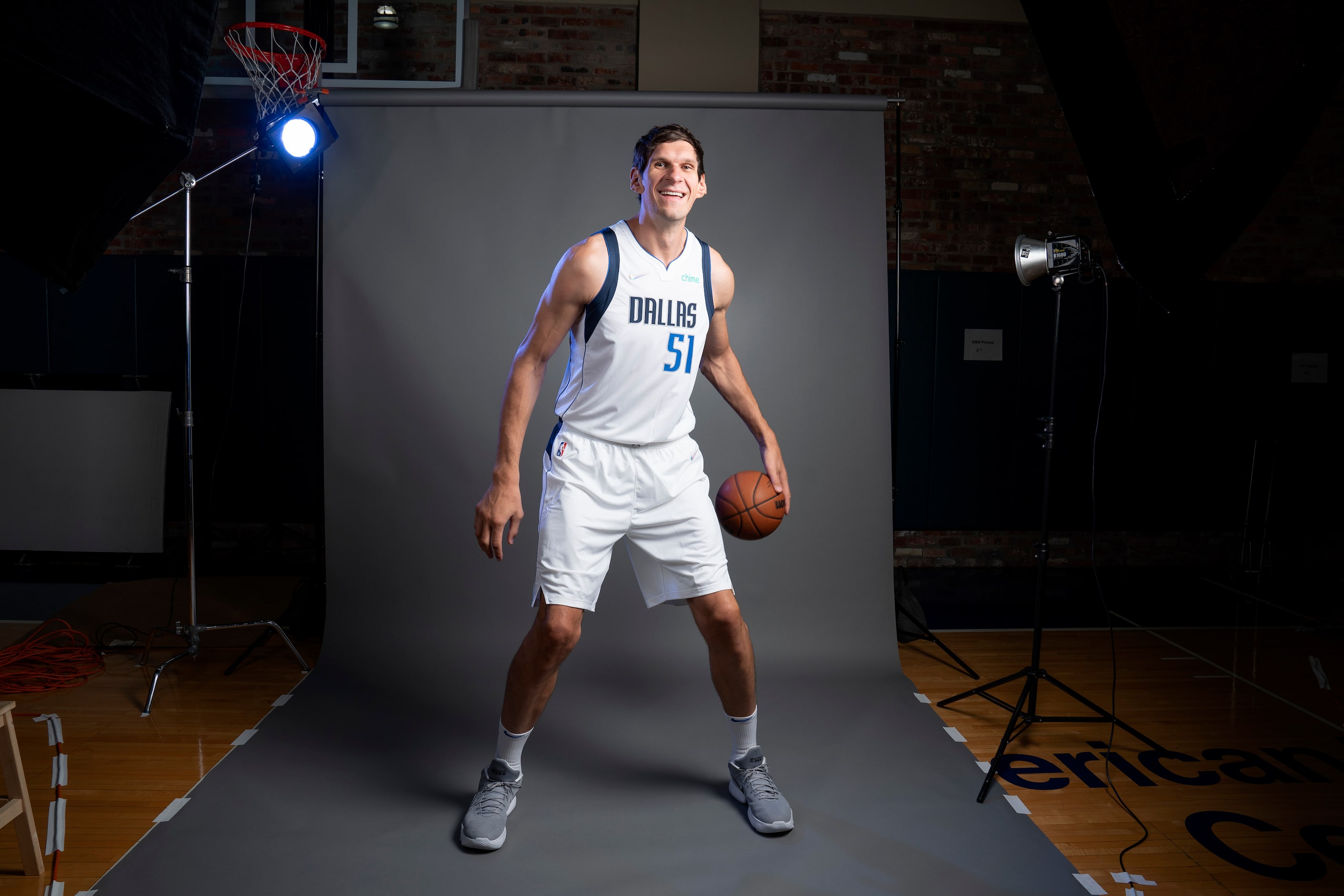 Dallas Mavericks center Boban Marjanović (51) poses for a portrait during the Dallas...