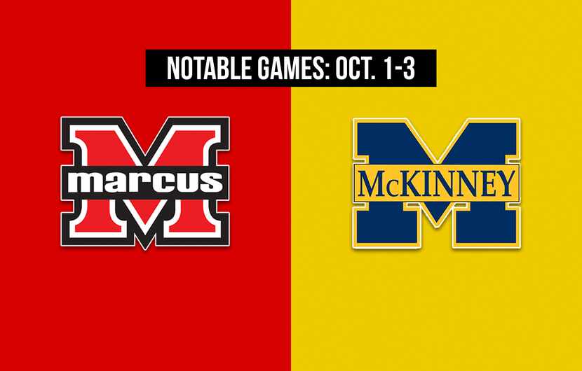 Notable games for the week of Oct. 1-3 of the 2020 season: Flower Mound Marcus vs. McKinney.