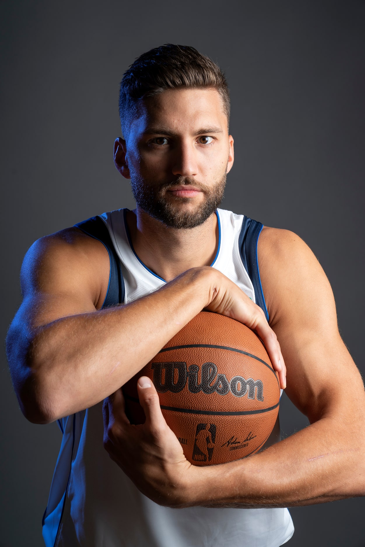 Dallas Mavericks forward Maxi Kleber poses for a portrait during the Dallas Mavericks media...