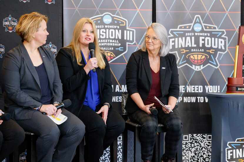 (From left) Lynn Holzman, NCAA vice president of women’s basketball, Lisa Peterson, PAC-12...