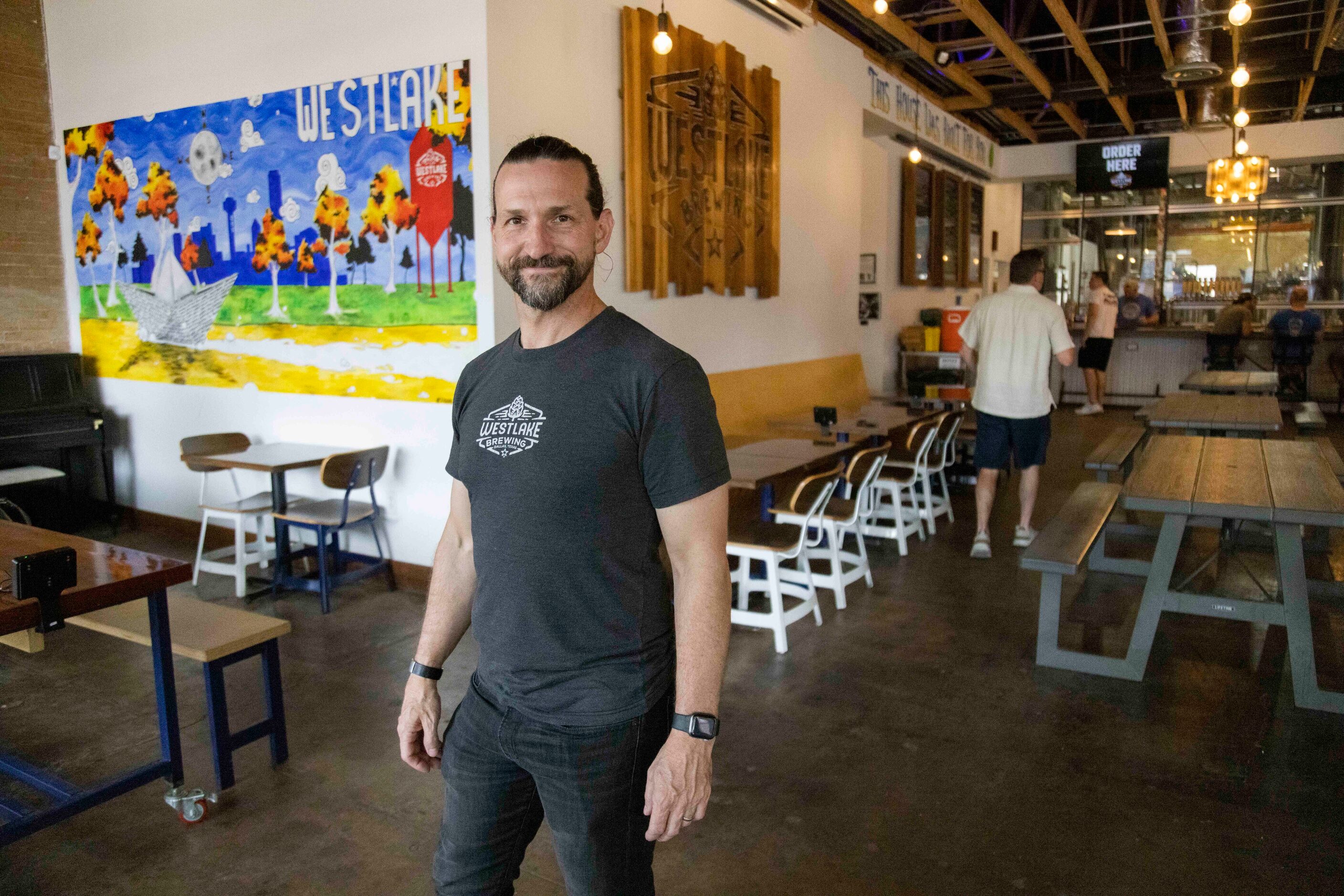 Art Harvey, the microbrewery’s founder, poses for a photo at Westlake Brewing in the Deep...