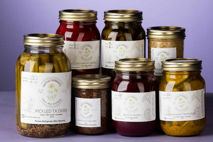 Jessica Alonzo of Dallas creates jarred pickled products like okra, kimchi and more.