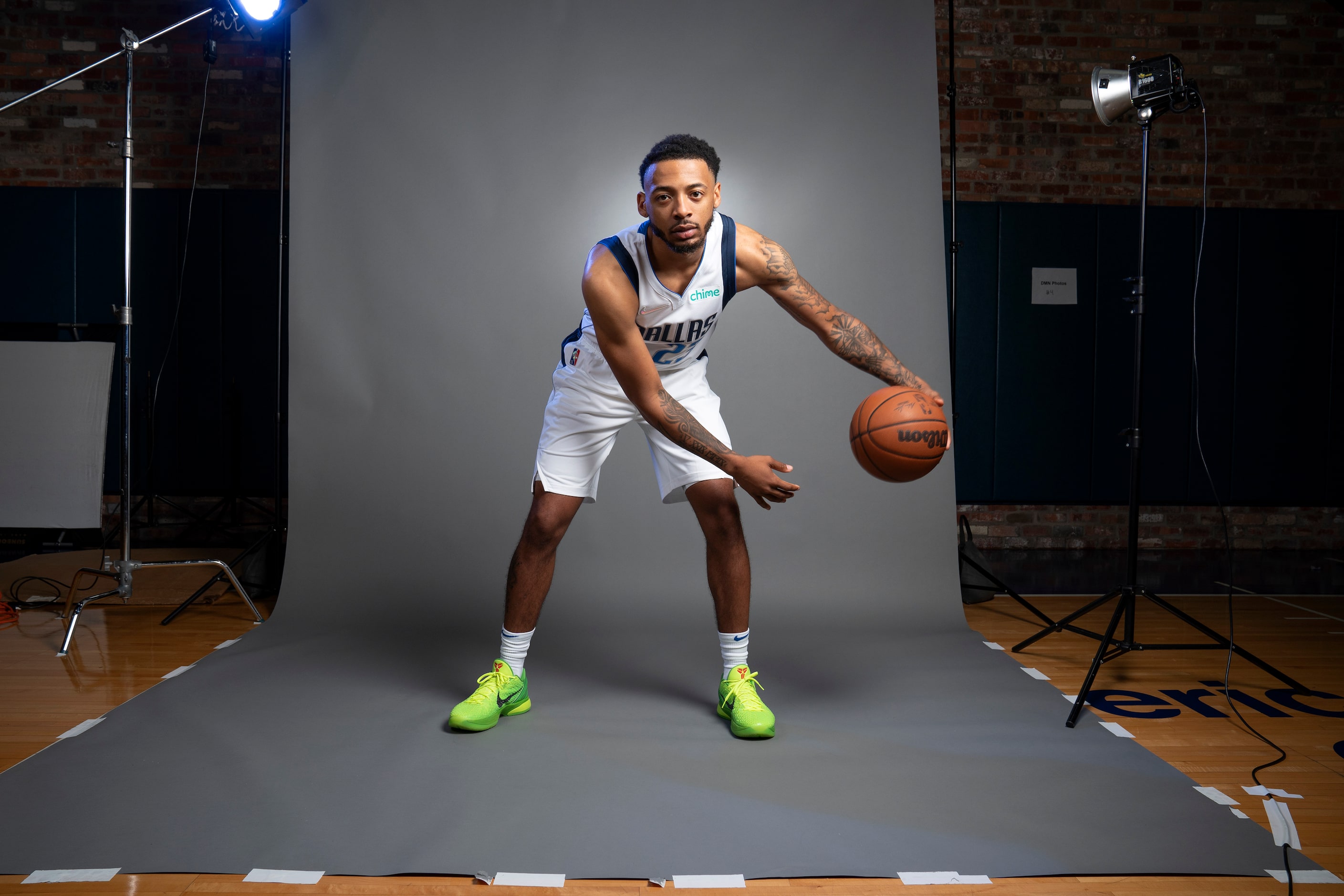 Dallas Mavericks guard Carlik Jones (23) poses for a portrait during the Dallas Mavericks...