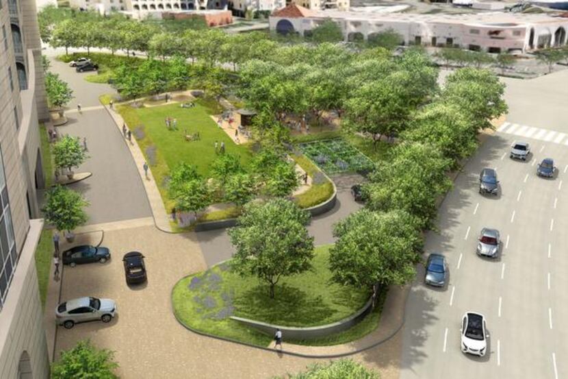 
A rendering shows the new park that will be constructed on the south side of the Crescent...