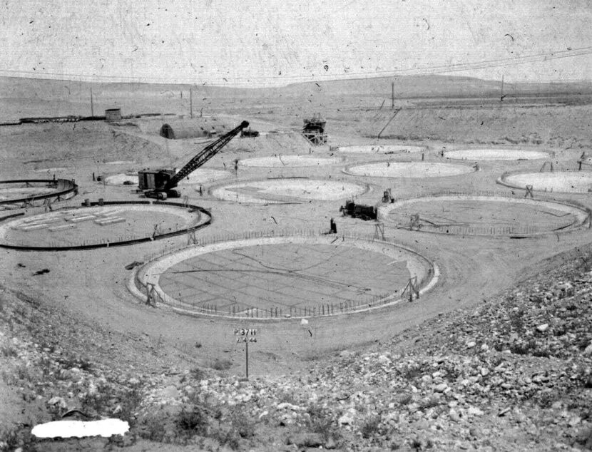 In 1944,  a tank farm to store nuclear waste was built on the Hanford Nuclear Reservation...