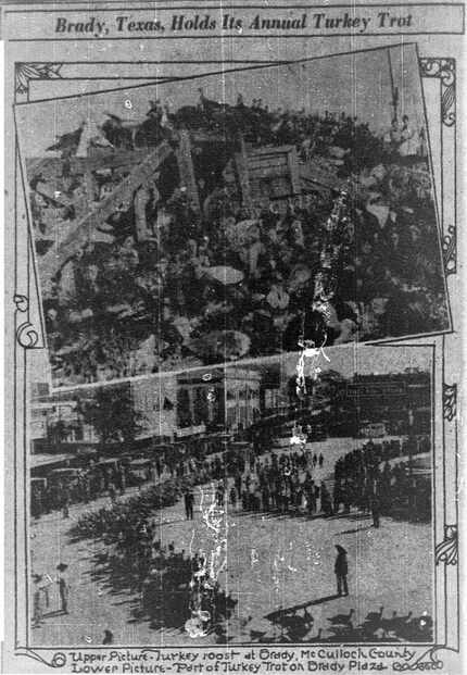 Snip from the headline about Brady, Texas turkey trot festival in Nov. 25, 1925.