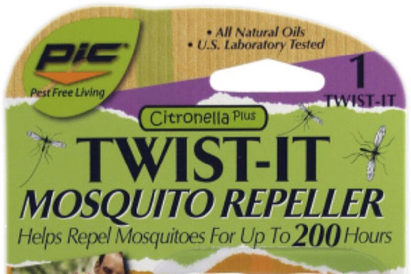 Twist-It Mosquito Repeller is a flexible plastic coil that wraps around items like...