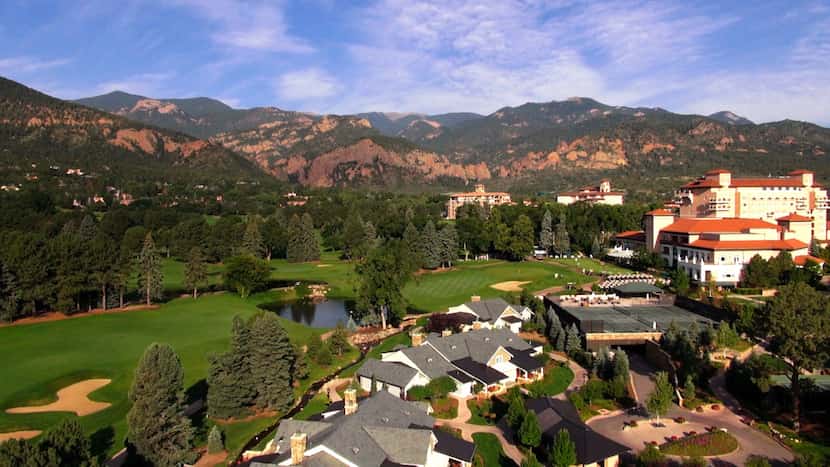 Clubhouse tennis and view at Broadmoor in Colorado