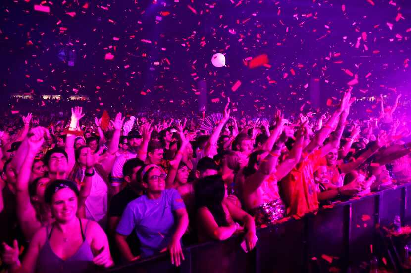 Fans enjoyed Odesza's performance at the Camp Nowhere concert tour at Dos Equis Pavilion in...