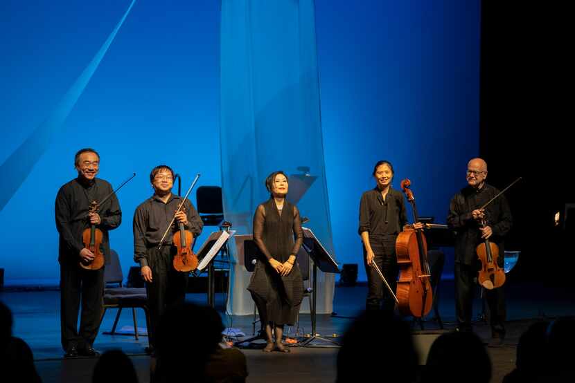 Performers in Chamber Music International's presentation of Tan Dun's Ghost Opera, from...