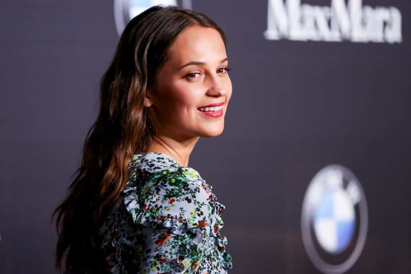 Alicia Vikander arrives at the 9th Annual Women in Film Pre-Oscar Cocktail Party at Hyde...