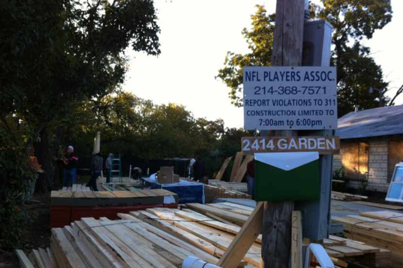 Retired NFL players helped rebuild the South Dallas home of Dorothy Peavy, a...