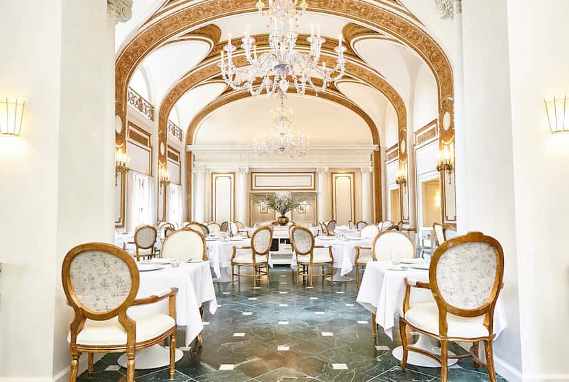 The French Room at the Adolphus Hotel in downtown Dallas is serving tea this holiday season....