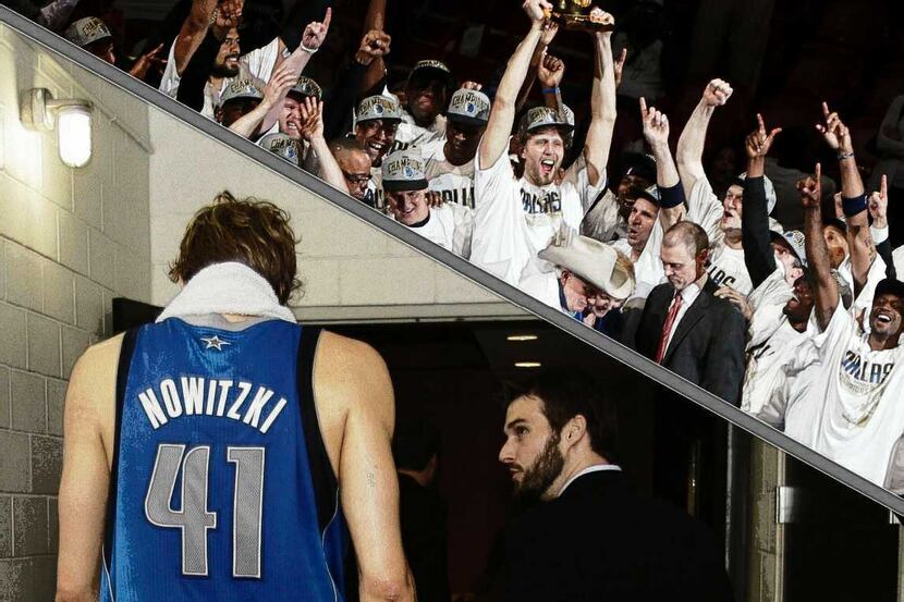 Dirk Nowitzki & Jason Kidd with the 2011 NBA Championship & MVP
