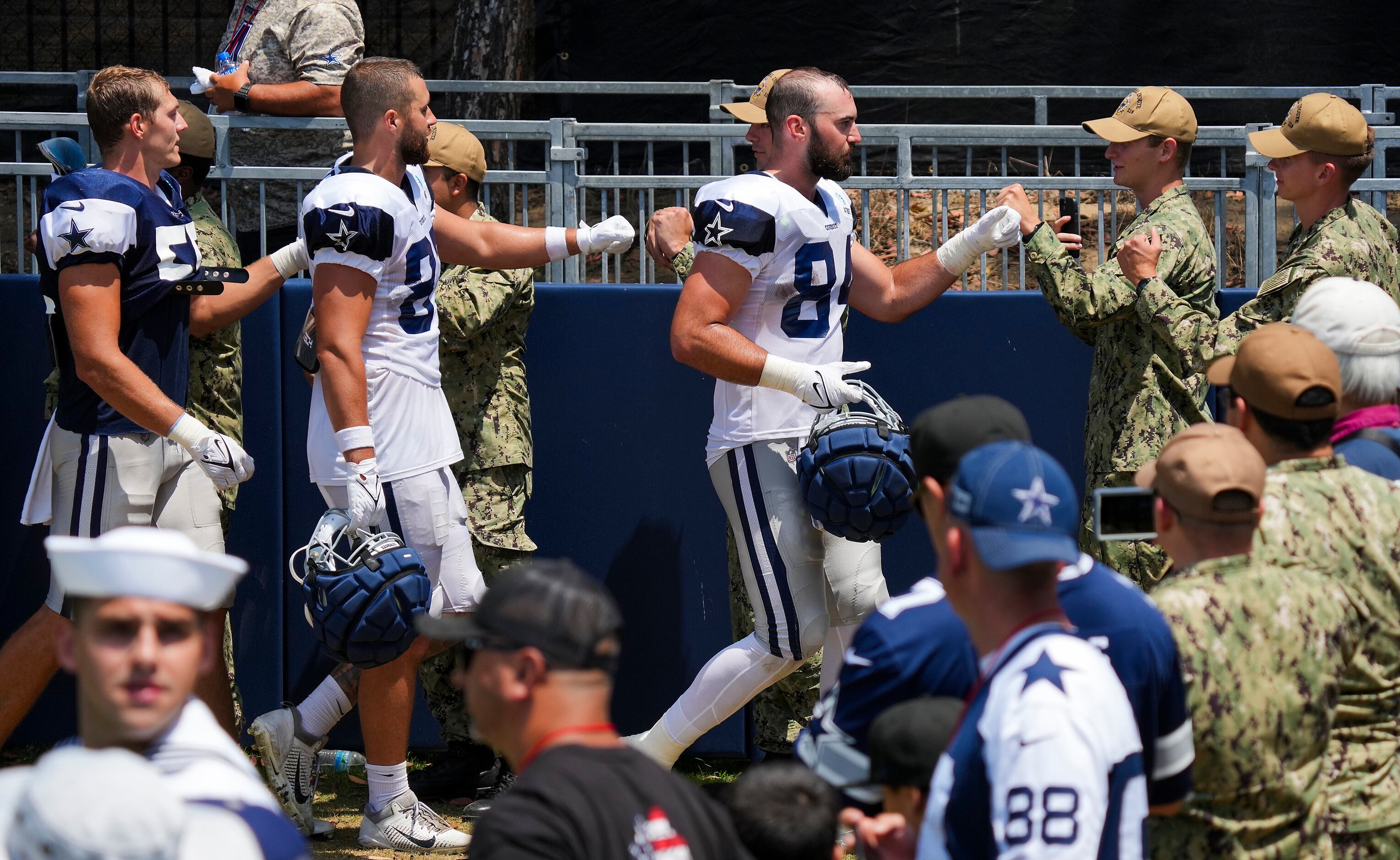 Dallas Cowboys tight end Jake Ferguson (87) goes in motion during