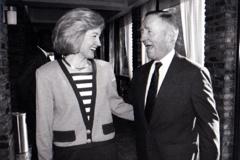 In 1993, Kay Bailey Hutchison and Ross Perot shared a laugh after United We Stand America...
