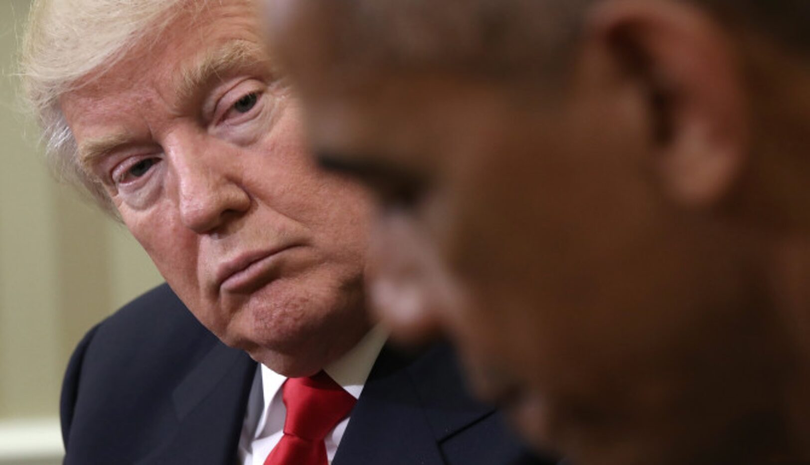 Reunión entre el presidente electo Donald Trump y el presidente Barack Obama. /GETTY IMAGES
