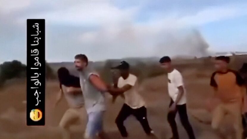 In this image from video obtained by the AP, Avinatan Or, second left, and his partner, Noa...