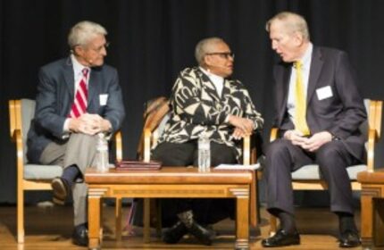  From left: Don Williams, Vicki Meek and Walt Humann participated in a Fair Park panel at...