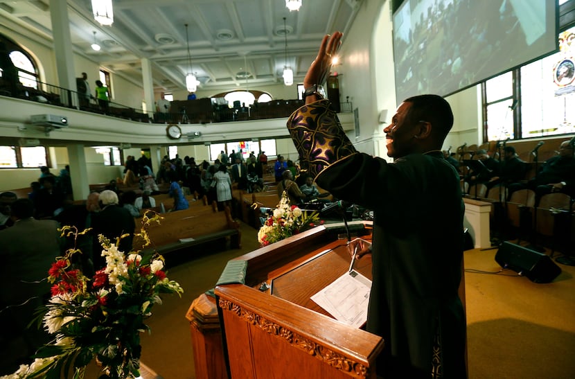 Pastor Richie Butler addressed his congregants during a St. Paul United Methodist Church...