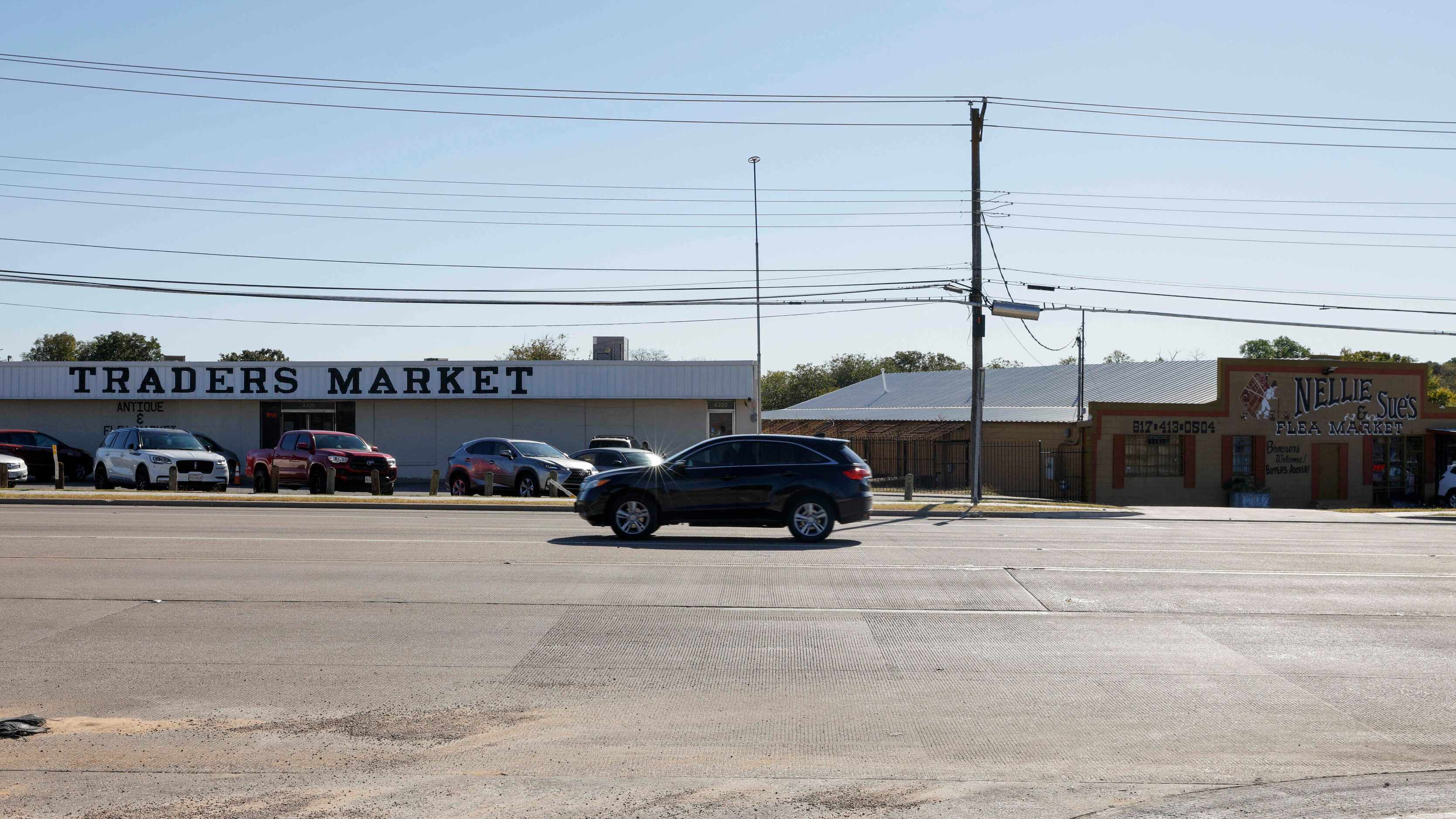 Traders Market and Nellie and Sue’s Flea Market are seen along Mansfield Highway in Forest...