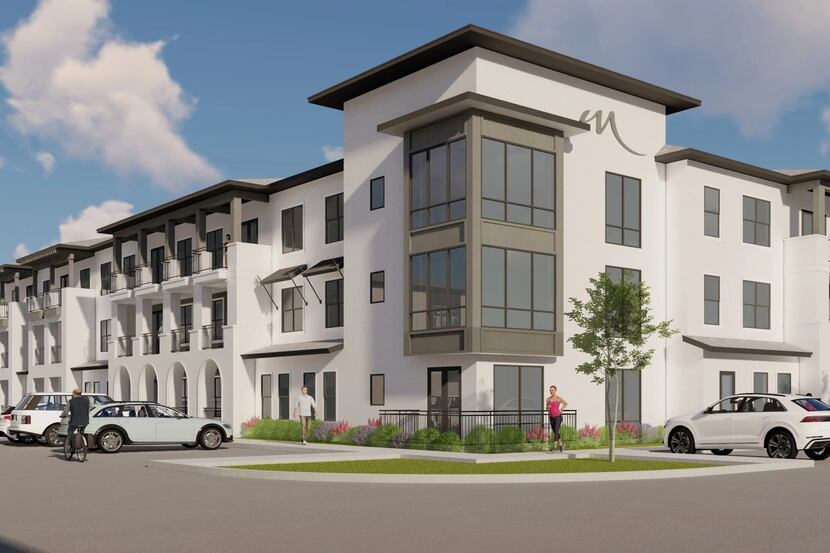 The 379-unit Modera Walsh apartments are being built in the 7,200-acre Walsh community in...