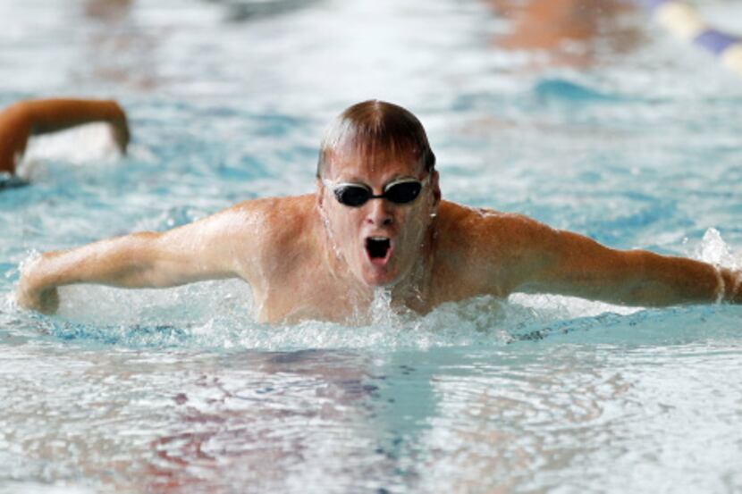 Sandy Thatcher of Frisco swims at the Frisco Athletic Center. The indoor pool at the center...