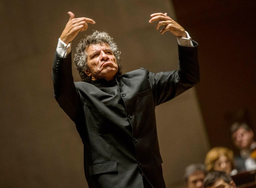 Guest conductor Giancarlo Guerrero during the Dallas Symphony Orchestra concert at Meyerson...