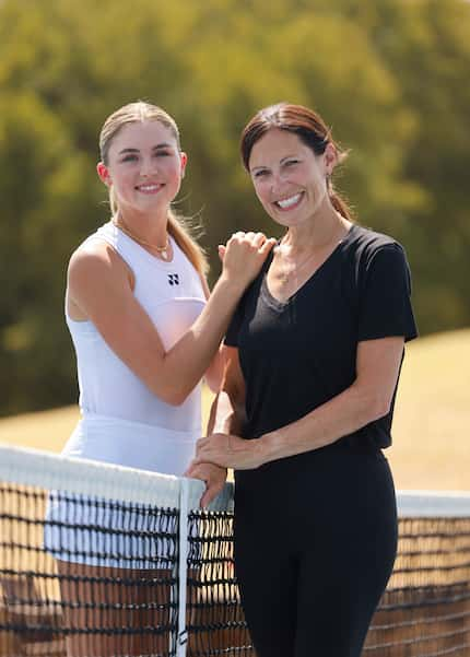 Wimbledon Junior champion Liv Hovde, left, poses for a portrait with her mother Michelle...