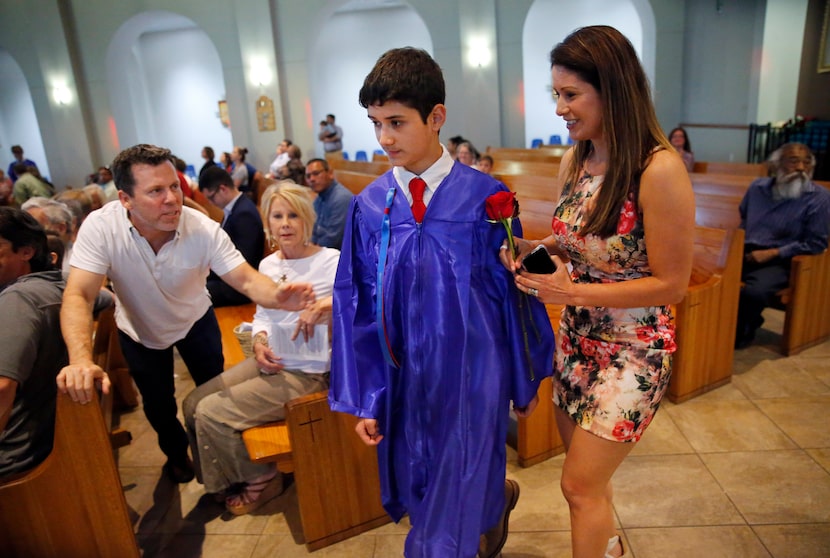 Zack Thibodeaux honored his mother Johanna Uek with a rose as his step-father Joey Uek...