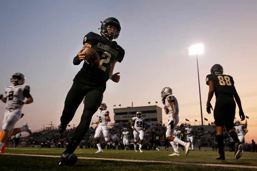 The Colony quarterback Mikey Harrington II scrambled for an easy second quarter touchdown...