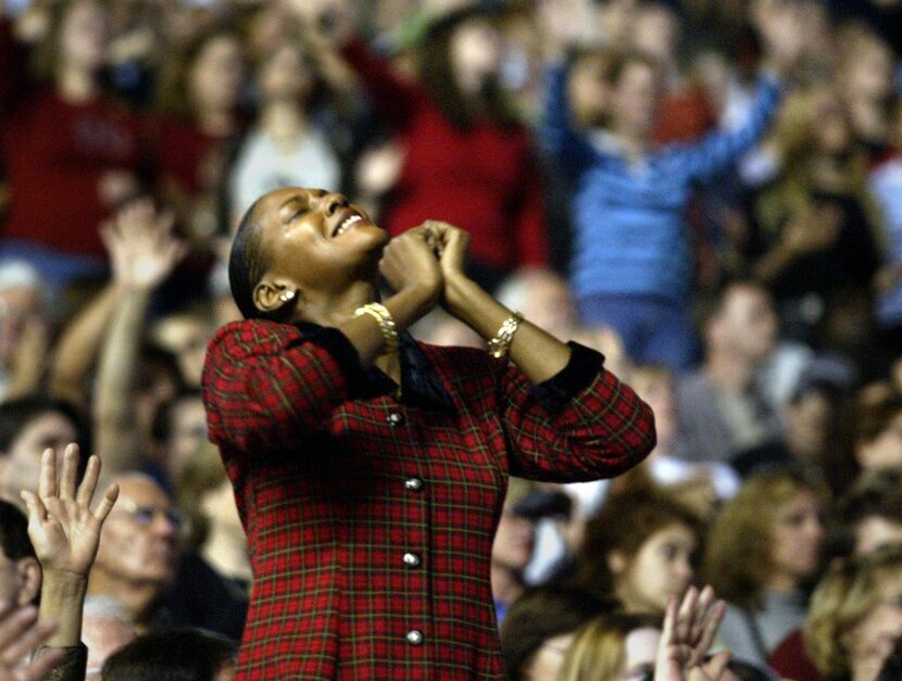 Vittina Richardson enjoyed the worship music of C.C. Winans at the Billy Graham Crusade at...