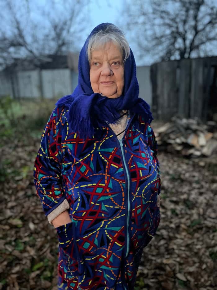 A Ukrainian woman named Galina who doesn't want to leave her home in Bakhmut in the Donbas...