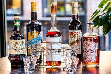 From left: Amaro Montenegro, Amaro Dell´Etna, Amaro Cardamaro, Amaro Zucca Rabarbaro and...