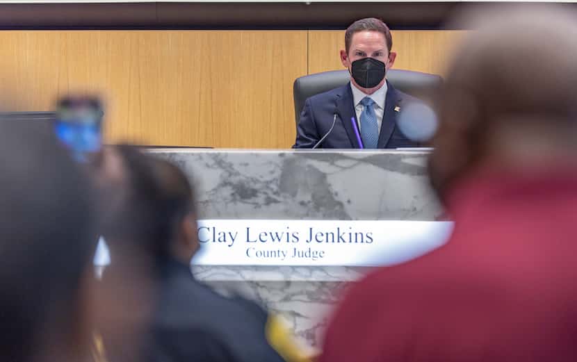 Dallas County Judge Clay Jenkins is seen during the first county commissioners meeting at...