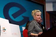 Toni Brinker at a 2013 press conference at Dallas Police Dept. Media Center to announce the...