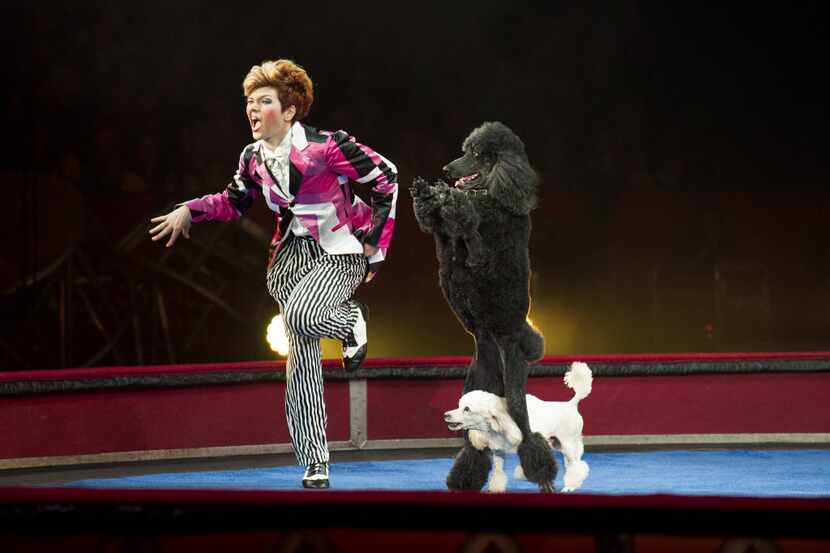 Irina Emelin performs with her dogs in Ringling Bros. and Barnum & Bailey Circus, which will...