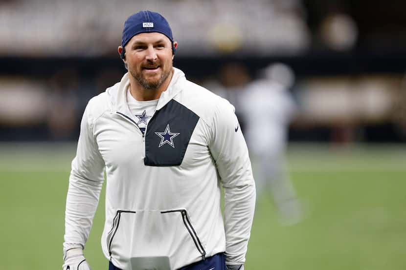 FILE - Cowboys tight end Jason Witten (82) smiles as he looks toward the stands before a...
