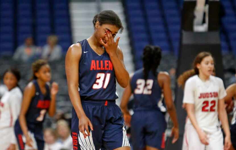 Allen's Nyah Green walks away late in the game. Judson v Allen in 6A semi-finals on Friday...