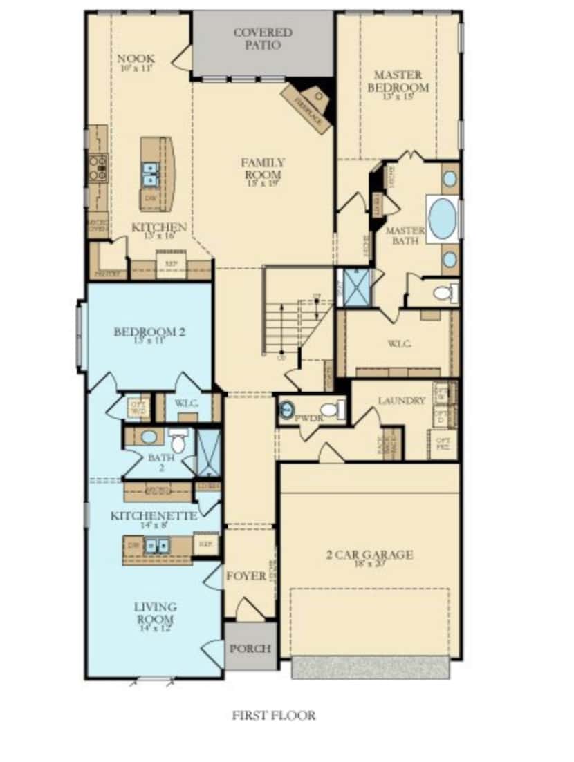 Lennar's NextGen Home floorpan includes a separate living unit for family members or...