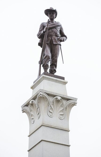 The Hood's Texas Brigade Monument outside the Texas state Capitol in Austin.