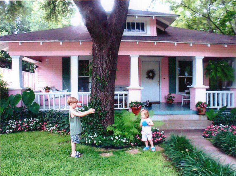 A photo taken roughly 20 years ago shows what some neighbors called "the pink house" at 5532...