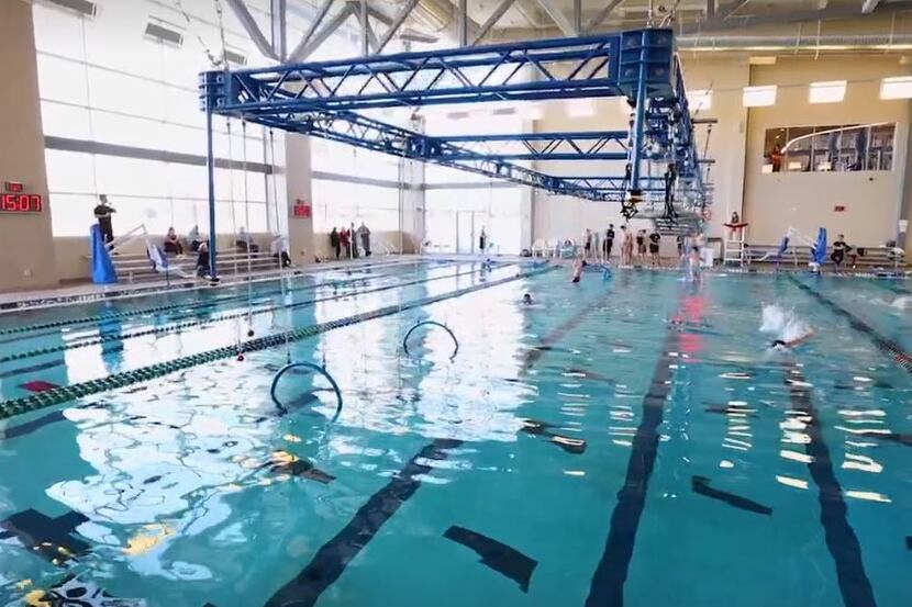 The NinjaCross water obstacle course debuted at the Apex Centre on Friday, Dec. 17.