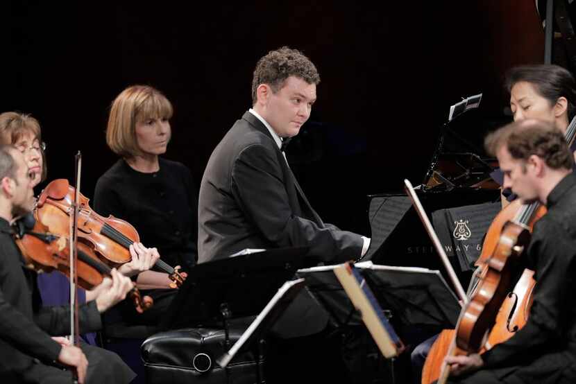 Pianist Yury Favorin performs with the Brentano String Quartet in the Final Round of the Van...