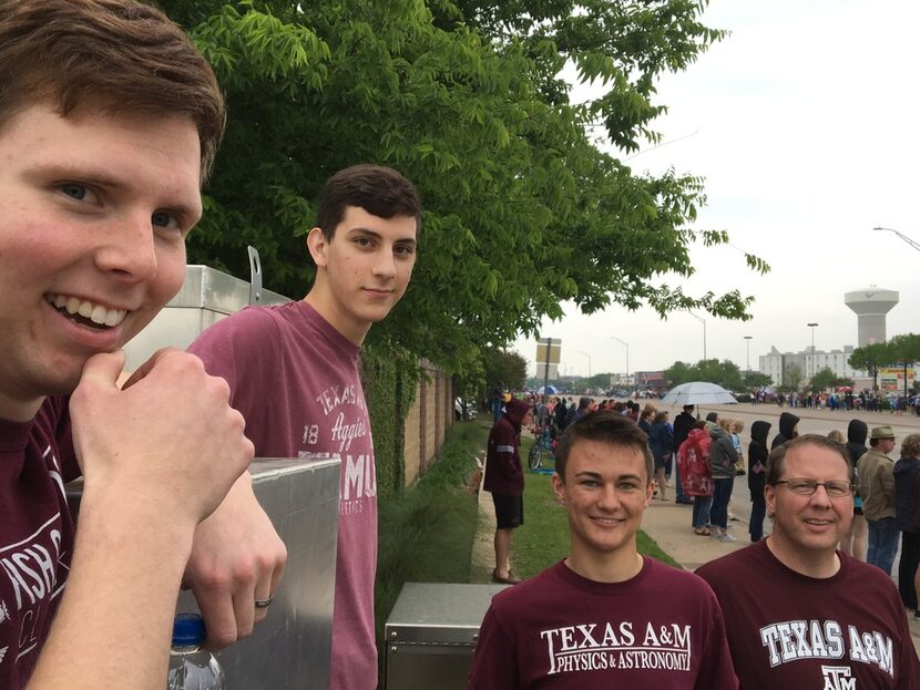 From left: Ryan Clark, Nathaniel Fasolino, Trent Jolie and Bruce Clark posed moments before...