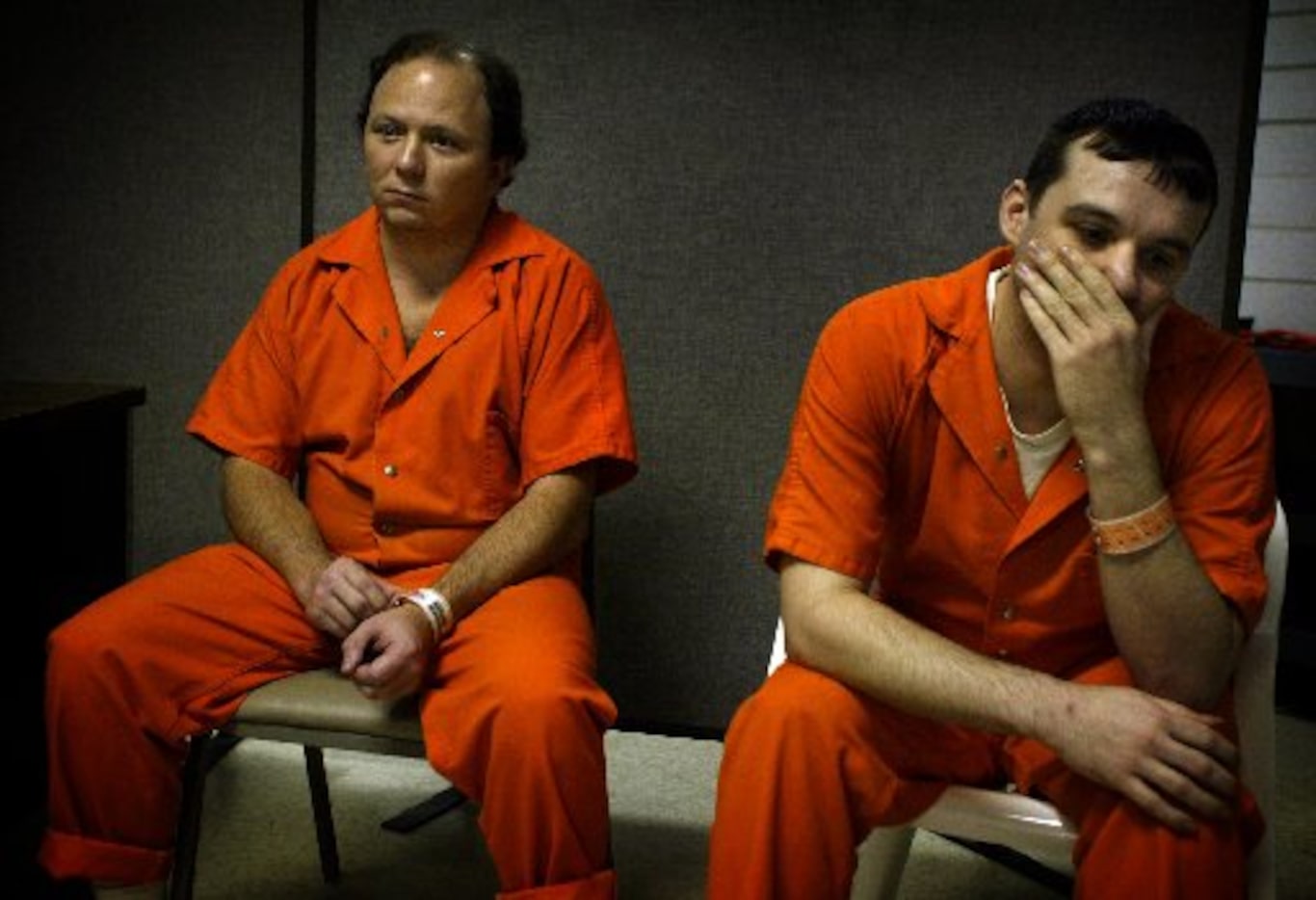 Truck drivers Troy Phillip Dock (left) and Jason Steven Sprague are shown at the Grayson...