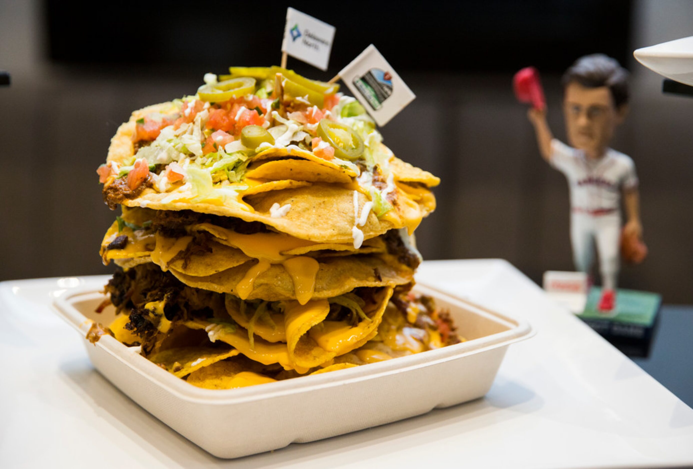 The Stack, a new concession item at Globe Life Field, was unveiled on Wednesday, March 11,...