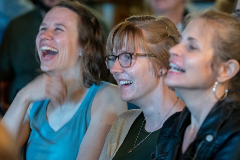 Audience members reacted to Erin Barker's story during "The Story Collider: Stories About...